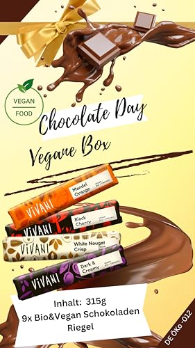 Vivani Vegan Schokoladen Box| (Mischbox 9x Vegane Riegel)|Vivanie Schokoladen Box| Bio Schokolanden Riegel| Veganer Riegel|Bio&Vegan| Schokoladenriegel| Bio Schokolade| Vegane Schokolade von Linecase