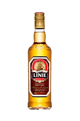 LINIE Aquavit Double Cask Port - Zweifach Fassgelagerter Aquaviten schnaps aus Norwegen - Reifung in Sherry- und Port-Fässern - Noten von Vanille, dunkler Schokolade und dunklen Beeren aus der Fassreifung 0,7 l | 41,5 Vol.-% von Linie Aquavit