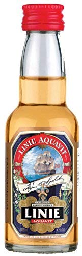 LINIE Aquavit Original - Fassgelagerter Aquavit aus Norwegen - der Klassiker Unter den Premium-Aquaviten | Kümmel Schnaps mit Noten von Vanille, Holz, Sherry und Zitrusfrüchten | Vol. 41,5% (Original, 0,04L) von Linie Aquavit