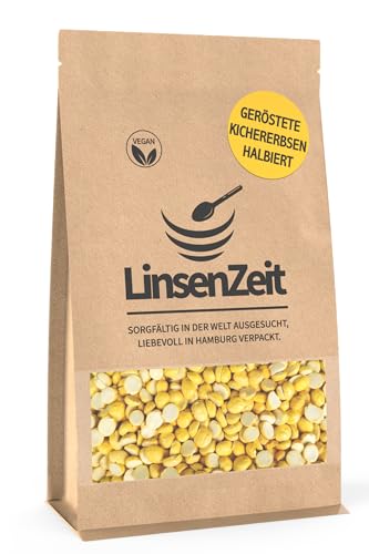 LinsenZeit – Geröstete und gespaltene Kichererbsen 400g – Gesunder Snack – Chana Chick peas roasted - Großartige Proteinquelle - Vegan & ohne Zusatzstoffe & Premium Qualität von LinsenZeit