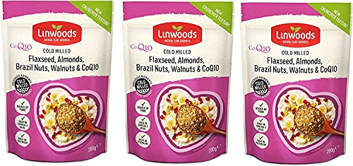 Linwoods Gemahlener Leinsamen, Mandeln, Brasilien, Walnüsse und Q10, 200 g, Protein- und Ballaststoffquelle, reich an Magnesium von Linwoods