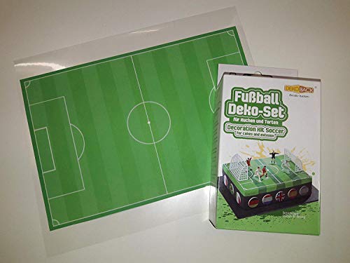 Tortenaufleger Fußballfeld 17x25cm mit Deko-Set 7-teilig von Lion Decor GmbH