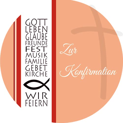 Tortenaufleger Konfirmation7 / mehr Farben zur Auswahl / 20 cm Ø (rot) von Lion-Decor GmbH