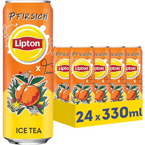 LIPTON ICE TEA x Twenty4Tim Peach, Ice Tea mit Pfirsich Geschmack, Einweg (24 x 0.33 L) (Verpackungsdesign kann abweichen) von Lipton