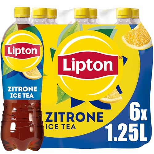 LIPTON ICE TEA Lemon, Eistee mit Geschmack Zitrone EINWEG (6 x 1.25 l) (Packung mit 6) von Lipton