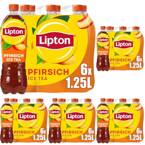 LIPTON ICE TEA Peach, Eistee mit Pfirsich Geschmack, EINWEG (6 x 1.25L) (Packung mit 5) von Lipton