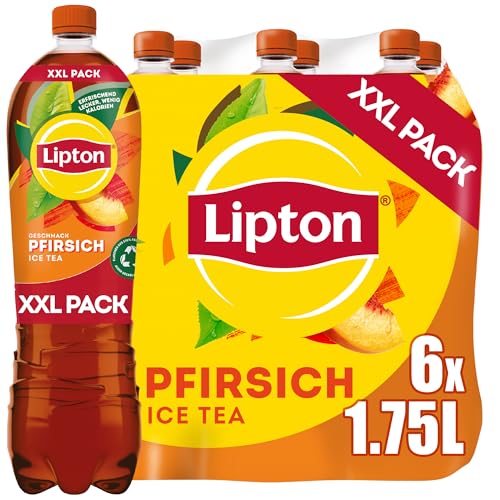 LIPTON ICE TEA Peach, Eistee mit Pfirsich Geschmack, EINWEG (6 x 1.75 l) von Lipton