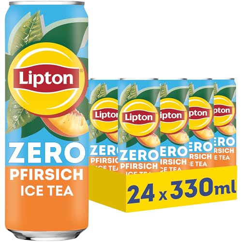 LIPTON ICE TEA x Twenty4Tim Zero Peach – Zuckerfreier Eistee mit Pfirsich Geschmack ohne Käulensäure, EINWEG (24 x 0.33 l) von Lipton