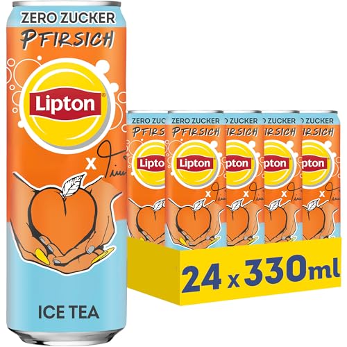 LIPTON ICE TEA x Twenty4Tim Zero Peach – Zuckerfreier Eistee mit Pfirsich Geschmack ohne Käulensäure, EINWEG (24 x 0.33 l) von Lipton