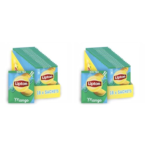 Lipton | Eistee Pulver "Mango" | Sommerliche Eisteevariante | in Pulverform zum Selbstzubereiten | 18x Sachets (Packung mit 2) von Lipton