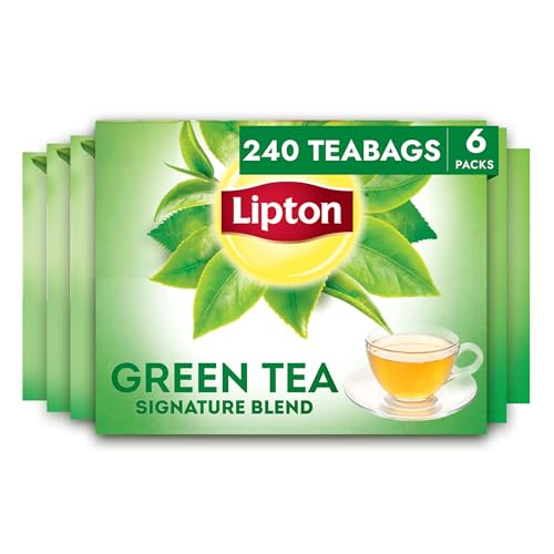 Lipton Signature Blend Green Tea Beutel, ungesüßte Teebeutel für heißen Tee oder Eistee mit Koffein und Flavonoiden, insgesamt 240 Teebeutel (40 ct – 6 Stück) von Lipton