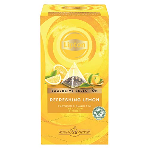 Lipton Zitrone Schwarztee Pyramidbeutel, 1er Pack (1 x 25 Teebeutel) von Lipton