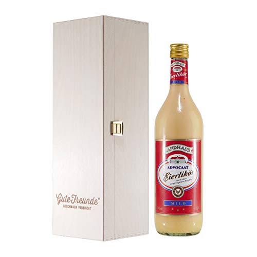 Landhaus Advocaat Eierlikör mit Geschenk-Holzkiste von Liqueur & Wine Trade