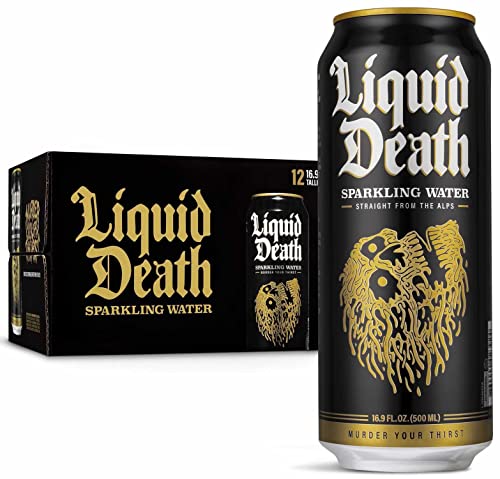 Liquid Death, Sparkling Mountain Water, Real Mountain Source, Natural Minerals & Electrolytes, 12-Pack (Tallboy Size 16.9oz Cans) von Liquid Death