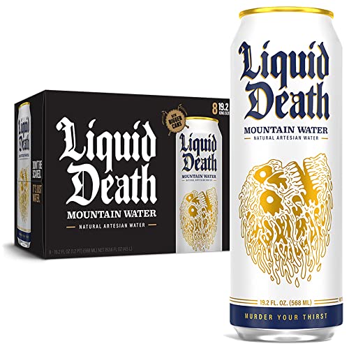 Liquid Death Mountain Water, 568 ml, Tallboys (8er-Pack) von Liquid Death