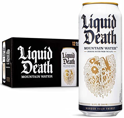 Liquid Death Mountain Water, 0,5-l-Getränkedosen (12er-Pack) von Liquid Death