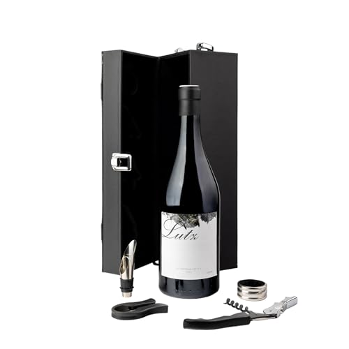 Weinbox - "Vinum Prestige" - Mysterybox - Wein Geschenkbox - Geschenkset mit Wein - Rotweinbox - Uwe Schiefer mit Weinzubehör edle Geschenkverpackung - Weingeschenk von Liquid Signature