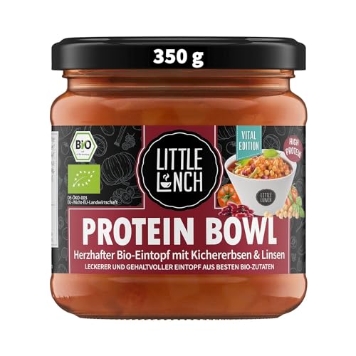 Little Lunch Bio Eintopf Protein Bowl, Essen | Bohneneintopf | 100% Bio-Qualität | Vegan | Ohne zugesetzten Zucker | Laktosefrei | Keine künstlichen Zusätze | Ohne Geschmacksverstärker |350ml von Little Lunch