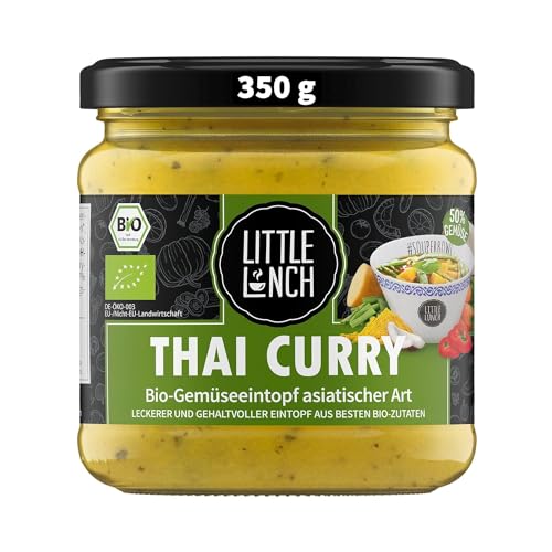 Little Lunch Bio Eintopf Thai Curry | 350ml | 100% Bio-Qualität | Vegan | Laktosefrei | Glutenfrei | Ohne zugesetzten Zucker | Keine künstlichen Zusätze | Keine Geschmacksverstärker von Little Lunch