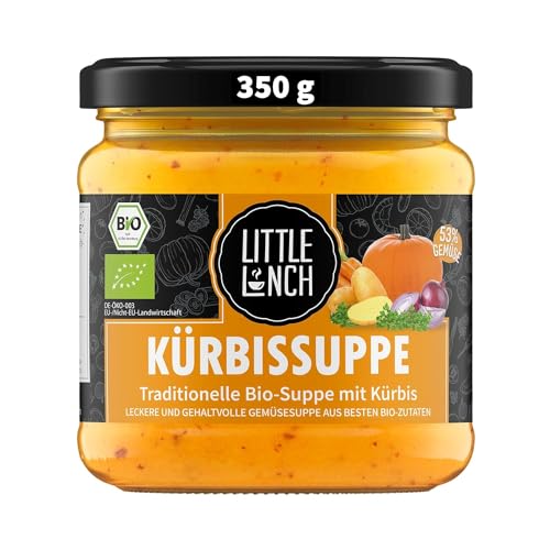 Little Lunch Bio Kürbissuppe | 100% Bio-Qualität | Vegetarisch | Ohne zugesetzten Zucker | Glutenfrei | Keine künstlichen Zusätze | Ohne Geschmacksverstärker | 350ml von Little Lunch