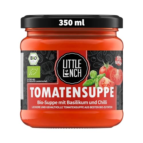 Little Lunch Bio Tomatensuppe | 100% Bio-Qualität | Vegan | Ohne zugesetzten Zucker | Glutenfrei | Laktosefrei | Keine künstlichen Zusätze | Ohne Geschmacksverstärker | 350ml von Little Lunch