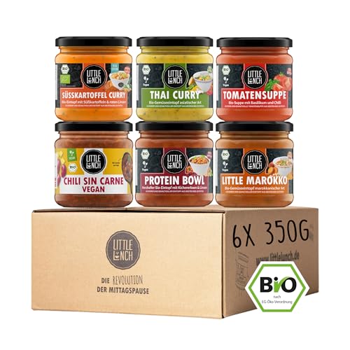 Little Lunch Bio Vegane Lieblinge Box, Kennenlernbox, Suppen, Eintöpfe, Fertiggerichte, 6 x 350g von Little Lunch