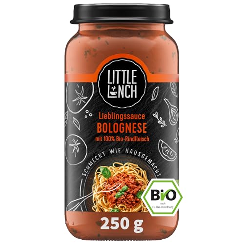 Little Lunch Lieblingssauce, Bio Bolognese Sauce, 250g, 100% Rindfleisch, Ohne zugesetzten Zucker, Glutenfrei, Laktosefrei, Keine künstlichen Zusätze, Ohne Geschmacksverstärker von Little Lunch