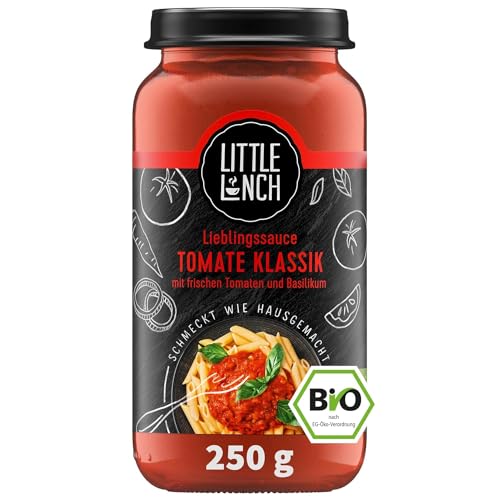 Little Lunch Lieblingssauce | Bio Tomatensauce Klassik | 250g | Tomatensauce | Vegan | 100% Bio-Qualität | Ohne zugesetzten Zucker | Glutenfrei | Keine künstlichen Zusätze | Keine Geschmacksverstärker von Little Lunch