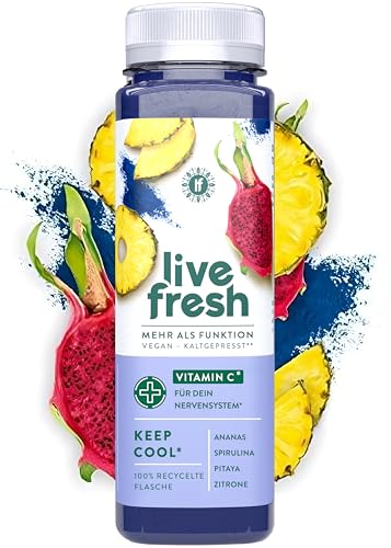 LiveFresh Keep Calm - Kaltgepresster Saft - 250ml - niemals erhitzt - mit Vitamin C und Ashwagandha (6x 250ml) - inkl. 1,50€ Pfand von LiveFresh