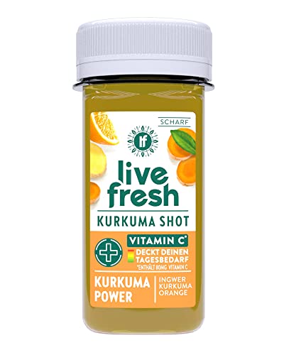 LiveFresh Kurkuma Power | Ingwer Shot aus Kurkuma, Ingwer, Orange & Zitrone | Mit Vitamin C | Frisch & Kaltgepresst | 100% Natürlich | 24 x 60ml von LiveFresh