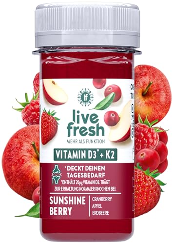 LiveFresh - Vitamin D Kur - Monatsration Sunshine Berry 32x60ml - Kaltgepresst - Ohne Zucker & Zusätze von LiveFresh