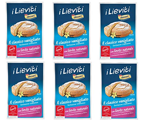 6x Lo Conte decorì i Lieviti Il classico vanigliato Vanille Hefe sofortiger Sauerteig Hefe für Süßigkeiten ( 3 x 18g ) 54g von Lo Conte