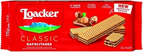 6x Loacker Wafer Napolitaner kekse snack biscuits Waffel mit Haselnusscreme 175g mit feinen italienischen Haselnüssen von Loacker