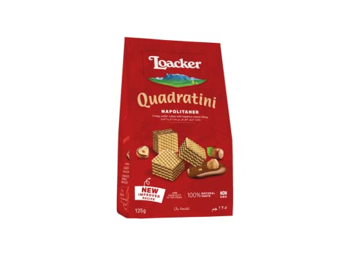 Loacker Quadratini Napolitaner Bite Size Wafer Cookies Mehrfarbig, 0,13 kg, 125 g, 1 von Loacker