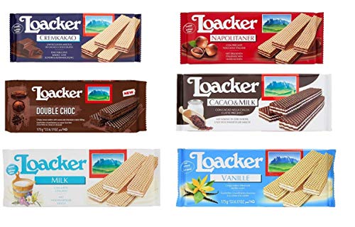 TESTPAKET Loacker Wafer kekse snack biscuits 100% Italienische Waffeln ( 6 x 175g ) von Loacker