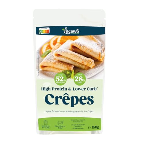 Locawo High Protein & Low Carb Crepes Backmischung | 80% weniger Kohlenhydrate | 61% mehr Proteine | Voller Weizengeschmack | Vegan von Locawo