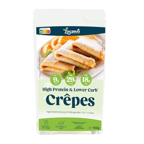 Locawo High Protein & Low Carb Crepes Backmischung | 80% weniger Kohlenhydrate | 61% mehr Proteine | Voller Weizengeschmack | Vegan von Locawo