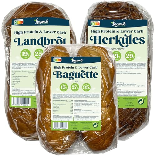 Locawo High Protein & Low Carb Super Hero Brot Box | Bis zu 56% weniger Kohlenhydrate | bis 12-fache Menge Ballaststoffe | Vegan von Locawo