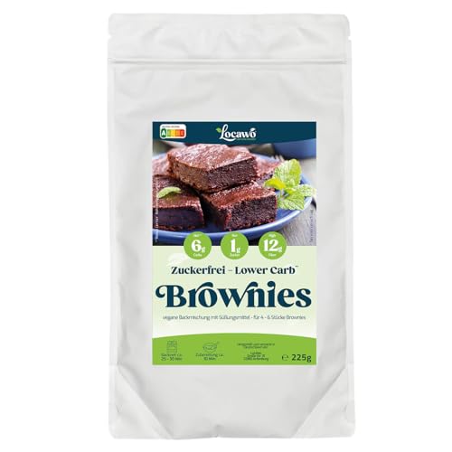 Locawo Low Carb Brownies Backmischung | 80% weniger Kohlenhydrate | 62% mehr Proteine | Voller Weizengeschmack | Vegan von Locawo