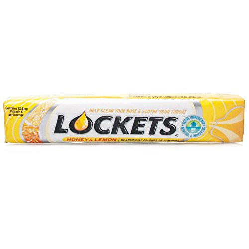 Lockets Honig-Zitronen-Husten-Drops, Bonbon-Rolle, 43 g, 20 Rollen (vollständige Packung) von Lockets