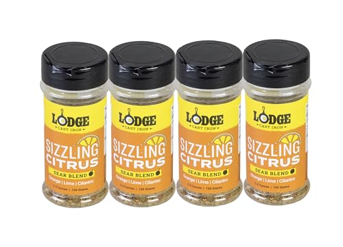 Lodge Sear Blend – Hergestellt für Gusseisen-Kochen – Verwendung über dem Grill, auf dem Herd oder sogar im Ofen, gentechnikfrei – 150 ml (4 Stück) – brutzelnde Zitrusfrüchte von Lodge