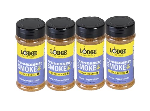 Lodge Sear Blend – Hergestellt für Gusseisen-Kochen – Verwendung über dem Grill, auf dem Herd oder sogar im Ofen, gentechnikfrei – 180 ml (4 Stück) – Tennessee Smoke von Lodge