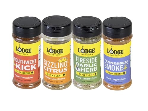 Lodge Sear Blend – Hergestellt für das Kochen aus Gusseisen – Verwendung über dem Grill, auf dem Herd oder sogar im Ofen, gentechnikfrei (4er-Pack) – Variety Pack von Lodge