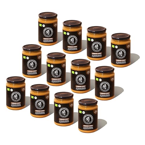 Löwenanteil - 100% Bio-Eintopf ERDNUSS CURRY - 12x 570g Glas - Proteinreiches Bio-Fertiggericht mit veganen Hühnchen & cremiger Erdnussbutter - Ohne Zuckerzusatz & Glutenfrei von Löwenanteil