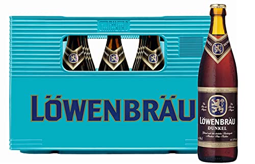 Löwenbräu Dunkel Flaschenbier, MEHRWEG im Kasten, Dunkle Bierspezialität Bier aus München (20 x 0.5 l) von Löwenbräu