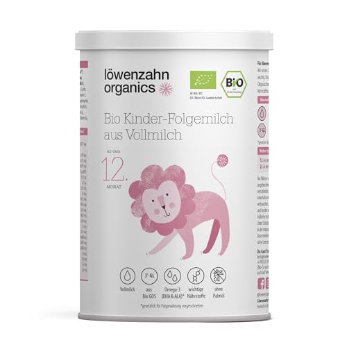 Löwenzahn Organics | Bio Kindermilch 12+ aus Vollmilch nach dem 12. Monat | Baby Folgemilch, Babymilch, Baby Milch, Baby Milchpulver, Babynahrung ab 12 Monate von Löwenzahn Organics