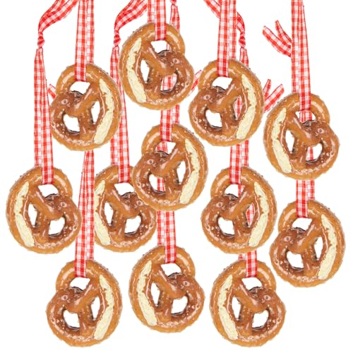 Logbuch-Verlag 12 mini Brezeln zum Aufhängen künstliche kleine Brezen bayerische Deko Oktoberfest Bayern Partydeko 3 cm von Logbuch-Verlag