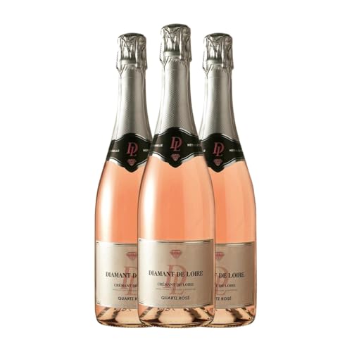 Loire Proprietés Diamant Rosé Cabernet Franc Brut Crémant de Loire 75 cl Rosé Sekt (Karton mit 3 Flaschen von 75 cl) von Loire Proprietés