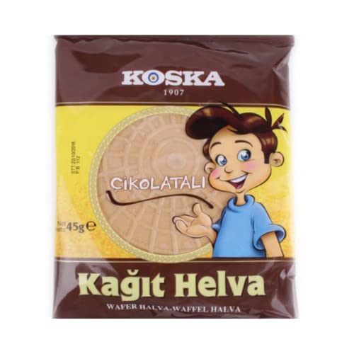 Koska Waffel Halva (Kagit Helva Cikolatali), 45 g x 30 Stück von London Grocery