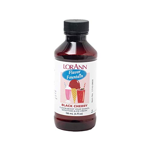 LorAnn Oils Flavor Fountain: Black Cherry - Süßkirschgeschmack, Lebensmittelaroma: für Vanilleeis, Joghurt, Desserts und mehr, Kosher - 118 ml von LorAnn